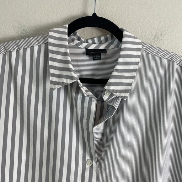 J Jill Wearever Womens Plus 1X Striped Button Up Shirt Long Sleeve Top Blouse - Picture 8 of 11